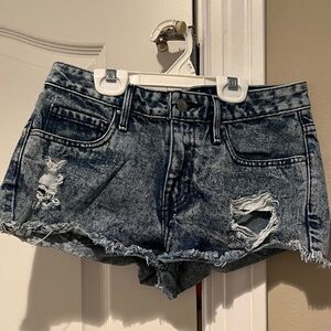 Bullhead Blue Distressed Jean Shorts